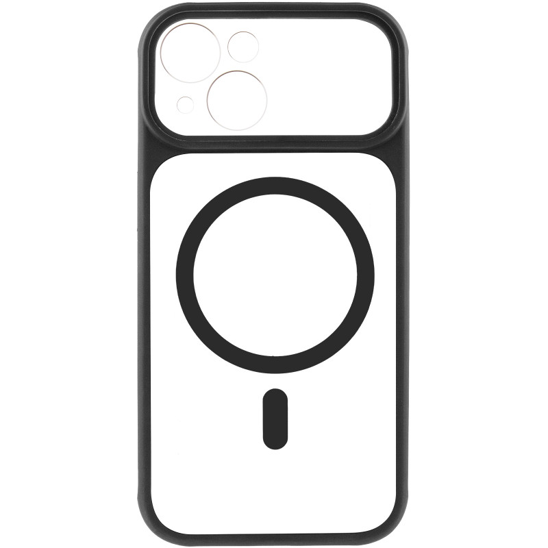 Фото Чехол TPU+PC GETMAN Moon Clear with Magnetic Safe для Apple iPhone 15 (6.1") (Black) в магазине vchehle.ua