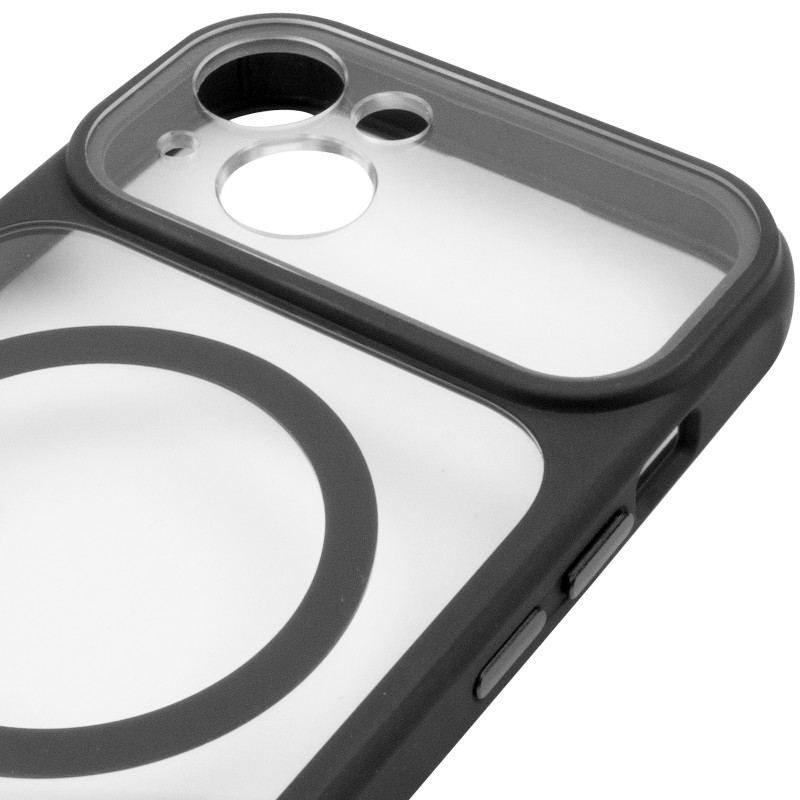 Купить Чехол TPU+PC GETMAN Moon Clear with Magnetic Safe для Apple iPhone 15 (6.1") (Black) на vchehle.ua