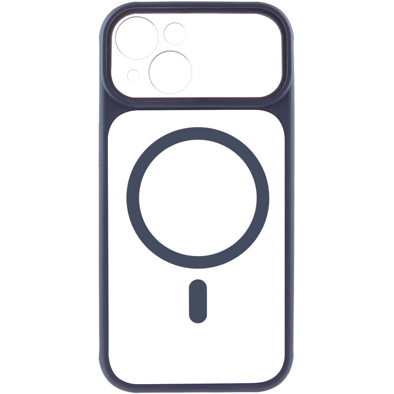 Фото Чехол TPU+PC GETMAN Moon Clear with Magnetic Safe для Apple iPhone 15 (6.1") (Blue) на vchehle.ua