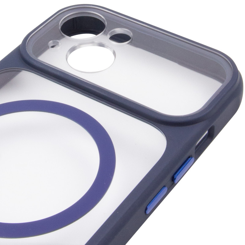 Чехол TPU+PC GETMAN Moon Clear with Magnetic Safe для Apple iPhone 15 (6.1") (Blue) в магазине vchehle.ua