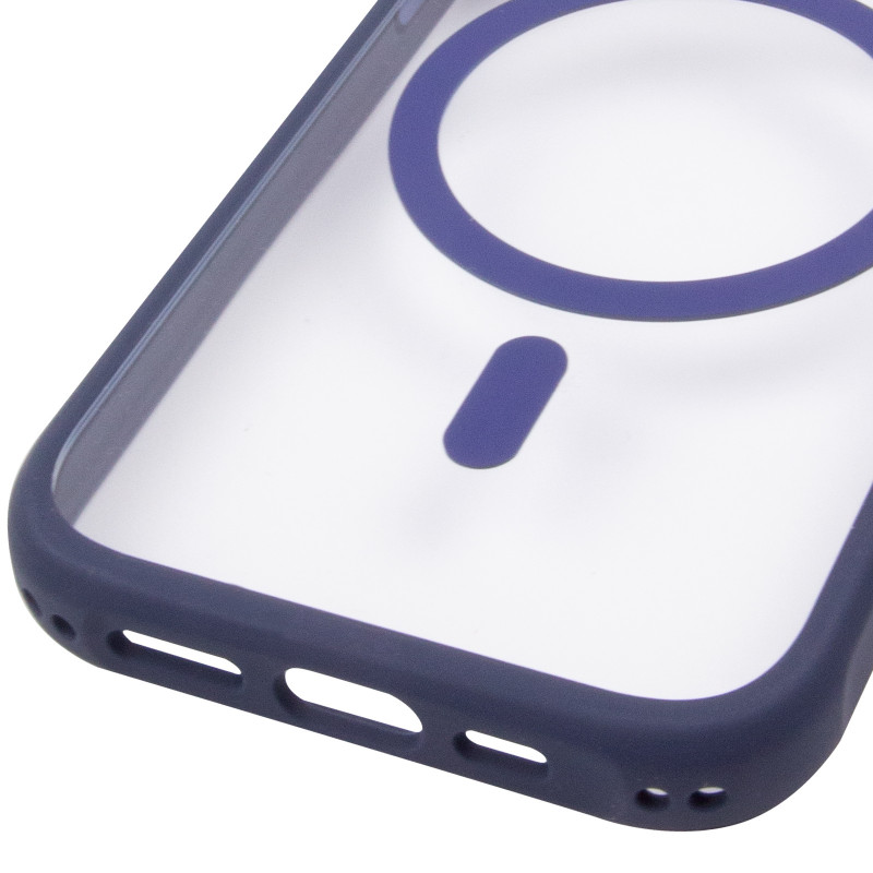 Купить Чехол TPU+PC GETMAN Moon Clear with Magnetic Safe для Apple iPhone 15 (6.1") (Blue) на vchehle.ua