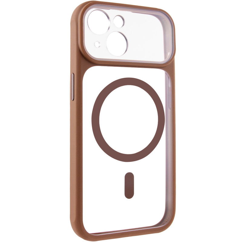 Чехол TPU+PC GETMAN Moon Clear with Magnetic Safe для Apple iPhone 15 (6.1") (Brown)