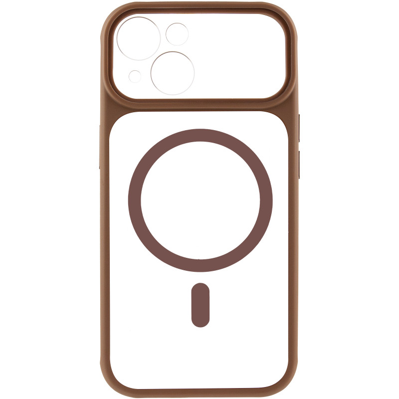 Фото Чехол TPU+PC GETMAN Moon Clear with Magnetic Safe для Apple iPhone 15 (6.1") (Brown) на vchehle.ua