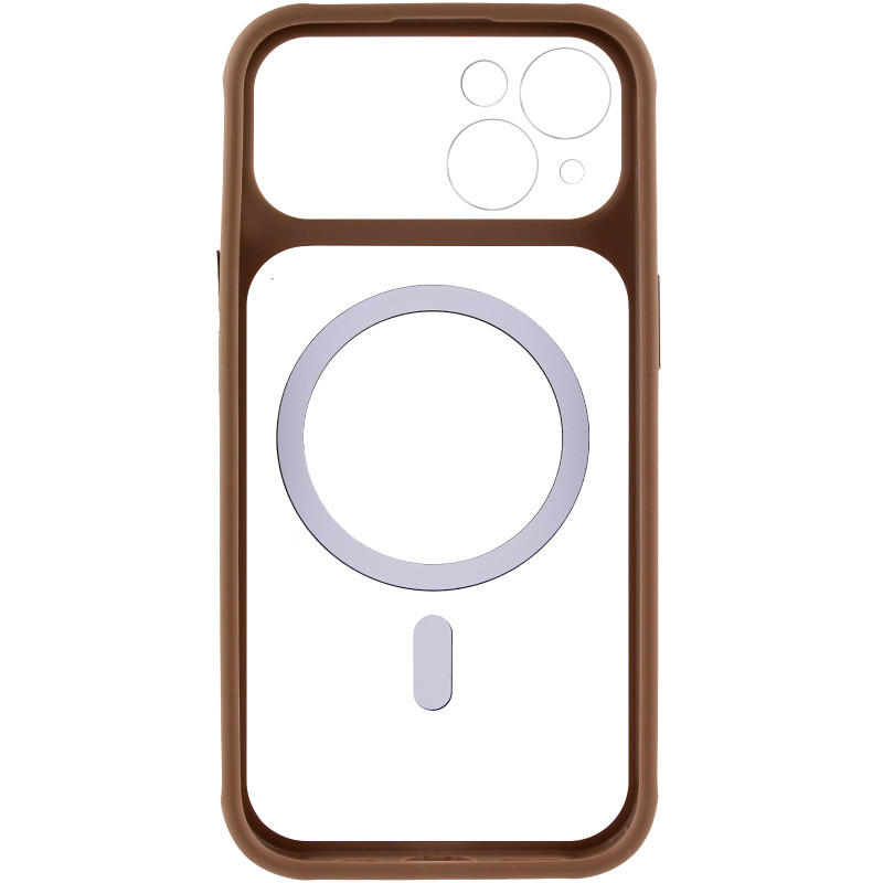 Фото Чехол TPU+PC GETMAN Moon Clear with Magnetic Safe для Apple iPhone 15 (6.1") (Brown) в магазине vchehle.ua