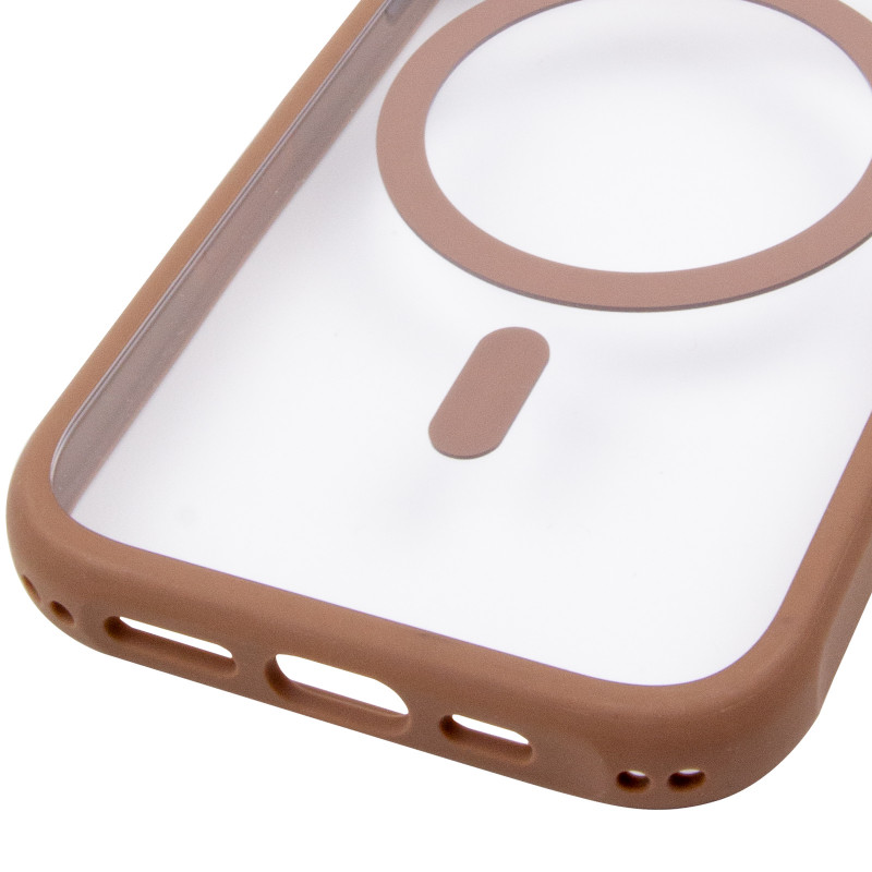 Купить Чехол TPU+PC GETMAN Moon Clear with Magnetic Safe для Apple iPhone 15 (6.1") (Brown) на vchehle.ua