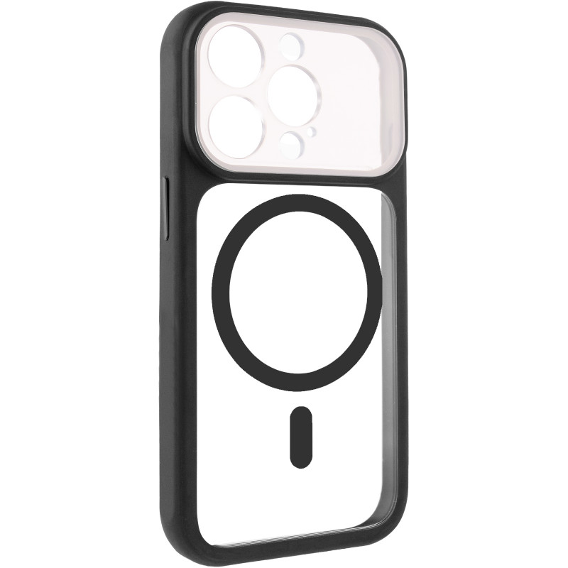 Чехол TPU+PC GETMAN Moon Clear with Magnetic Safe для Apple iPhone 15 Pro Max (6.7") (Black)
