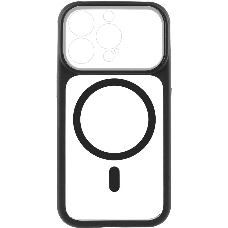 Фото Чехол TPU+PC GETMAN Moon Clear with Magnetic Safe для Apple iPhone 15 Pro Max (6.7") (Black) в магазине vchehle.ua