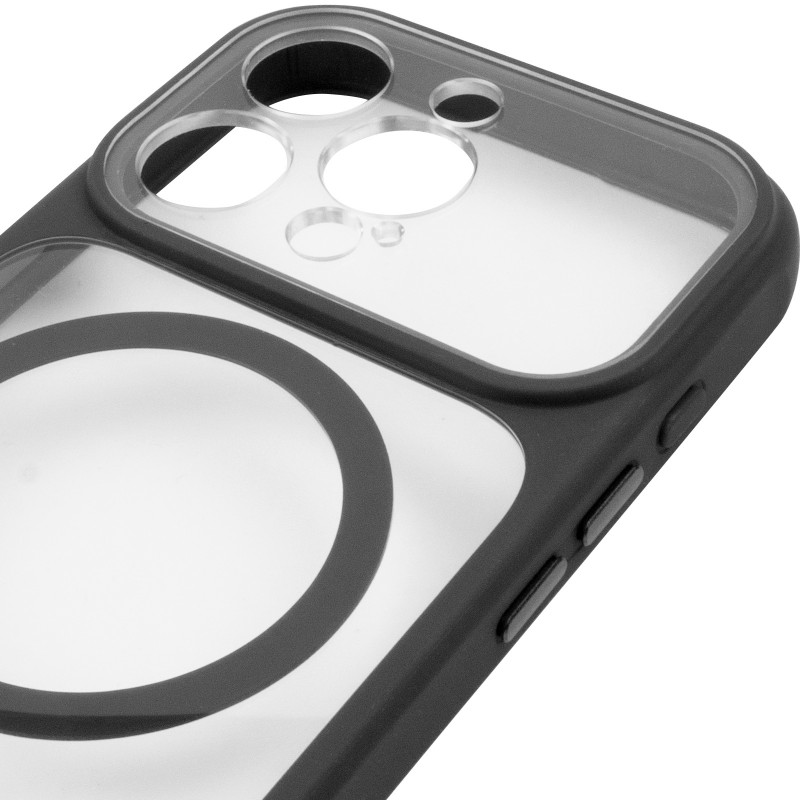 Купить Чехол TPU+PC GETMAN Moon Clear with Magnetic Safe для Apple iPhone 15 Pro Max (6.7") (Black) на vchehle.ua