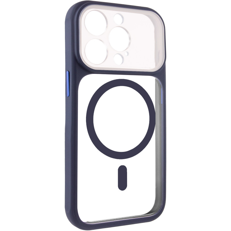 Чехол TPU+PC GETMAN Moon Clear with Magnetic Safe для Apple iPhone 15 Pro Max (6.7") (Blue)