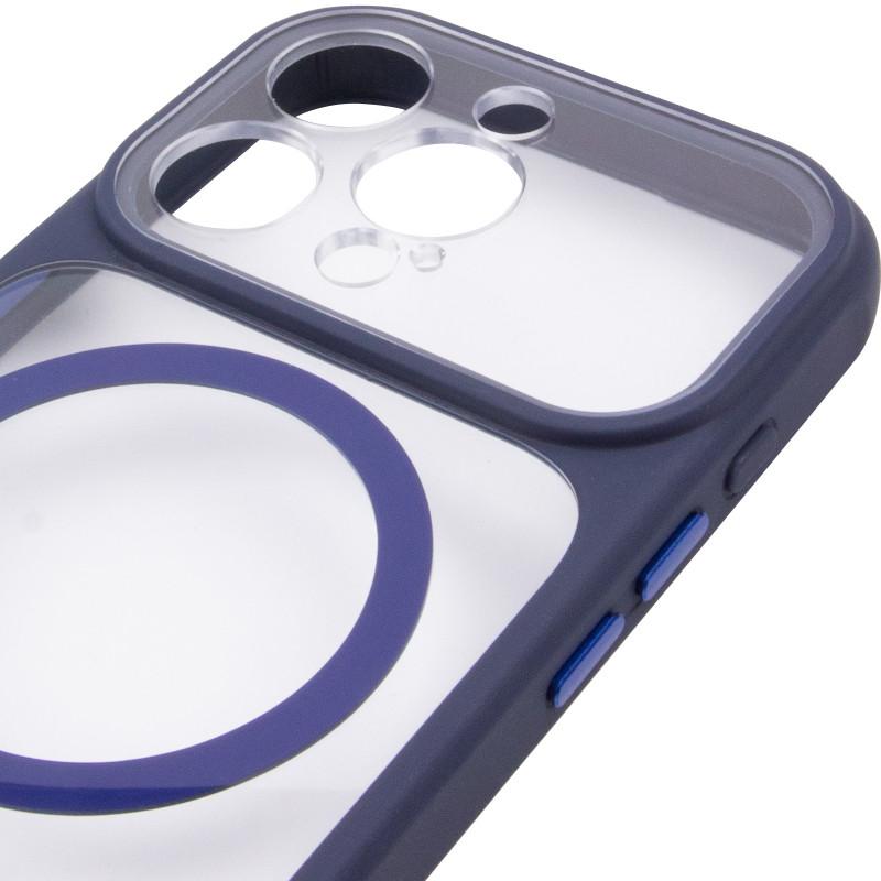 Чехол TPU+PC GETMAN Moon Clear with Magnetic Safe для Apple iPhone 15 Pro Max (6.7") (Blue) в магазине vchehle.ua