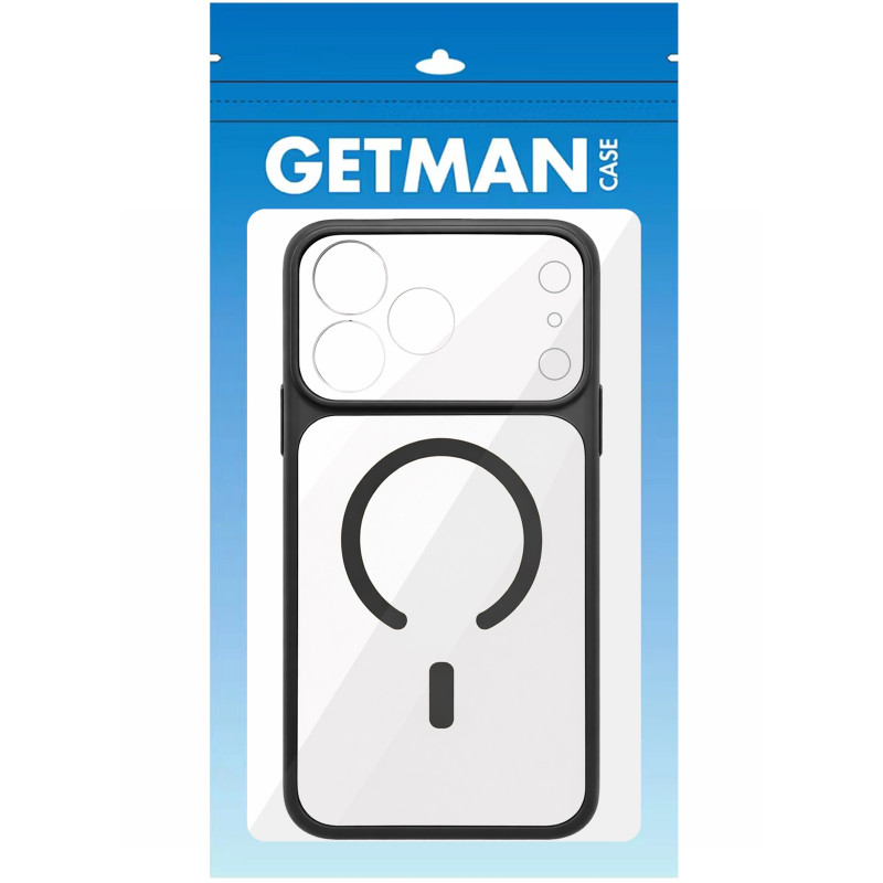 Фото Чехол TPU+PC GETMAN Moon Clear with Magnetic Safe для Apple iPhone 17 Pro (6.3") (Black) на vchehle.ua
