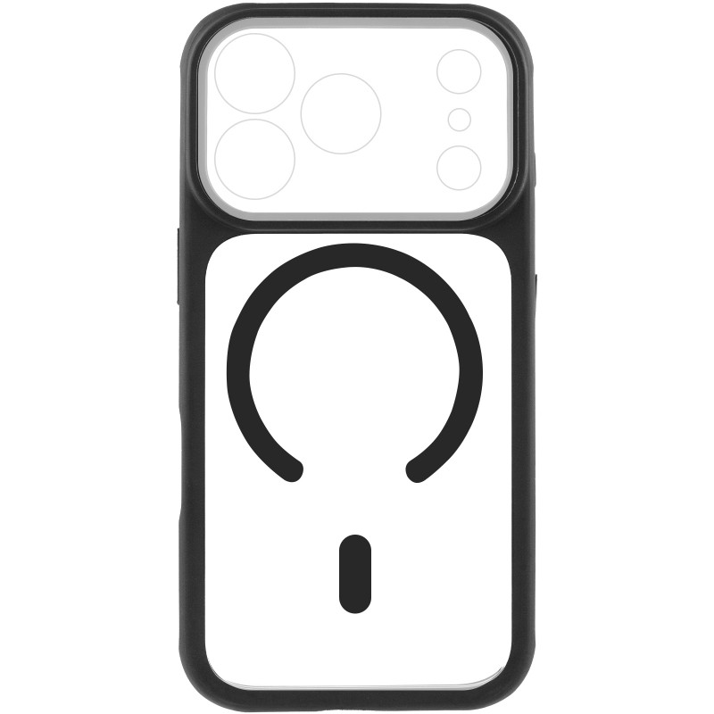 Фото Чехол TPU+PC GETMAN Moon Clear with Magnetic Safe для Apple iPhone 17 Pro (6.3") (Black) в магазине vchehle.ua