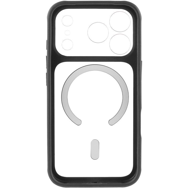 Чехол TPU+PC GETMAN Moon Clear with Magnetic Safe для Apple iPhone 17 Pro (6.3") (Black) в магазине vchehle.ua