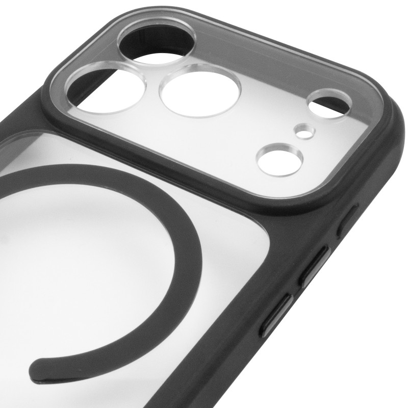 Купить Чехол TPU+PC GETMAN Moon Clear with Magnetic Safe для Apple iPhone 17 Pro (6.3") (Black) на vchehle.ua
