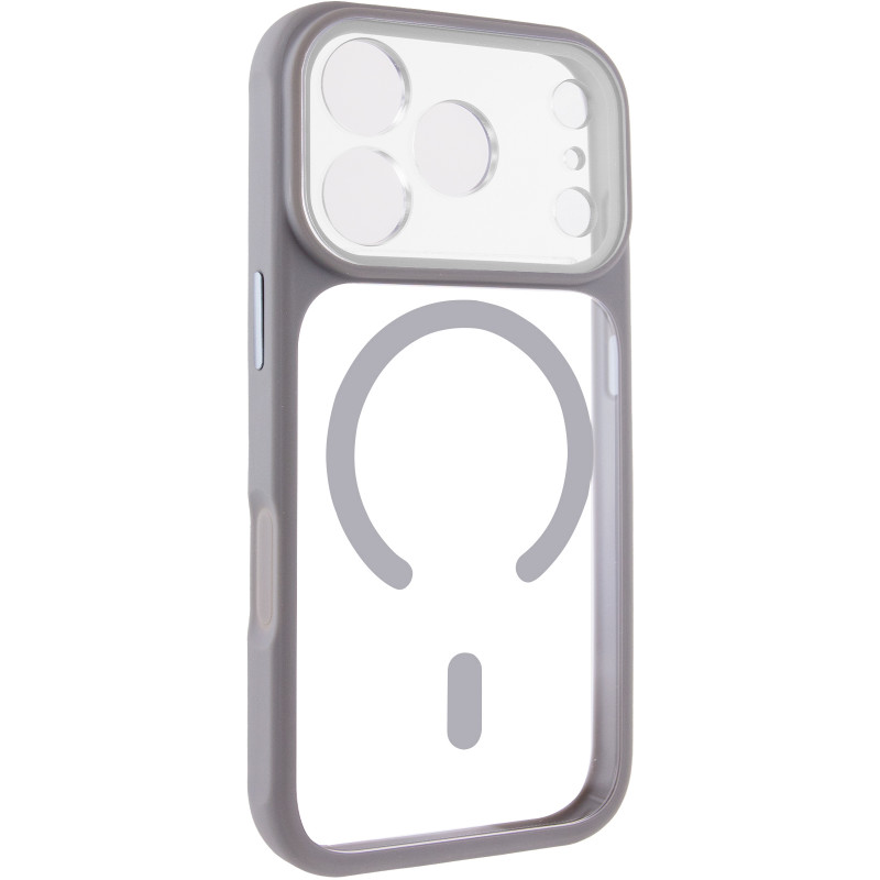 Чехол TPU+PC GETMAN Moon Clear with Magnetic Safe для Apple iPhone 17 Pro (6.3") (Grey)
