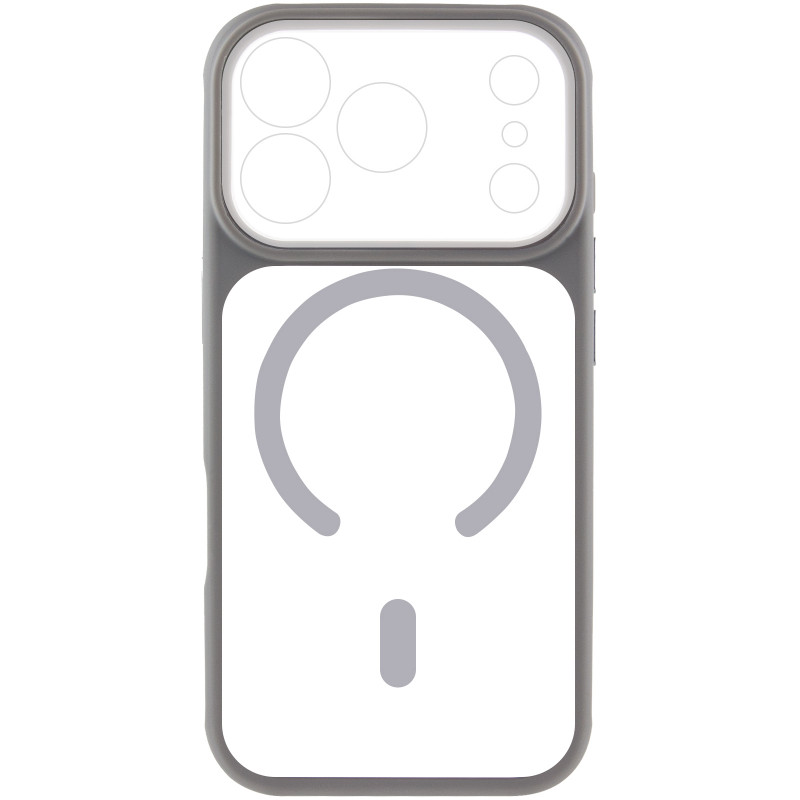 Фото Чехол TPU+PC GETMAN Moon Clear with Magnetic Safe для Apple iPhone 17 Pro (6.3") (Grey) на vchehle.ua