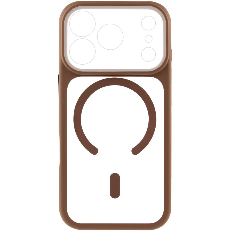 Фото Чехол TPU+PC GETMAN Moon Clear with Magnetic Safe для Apple iPhone 17 Pro Max (6.9") (Brown) на vchehle.ua