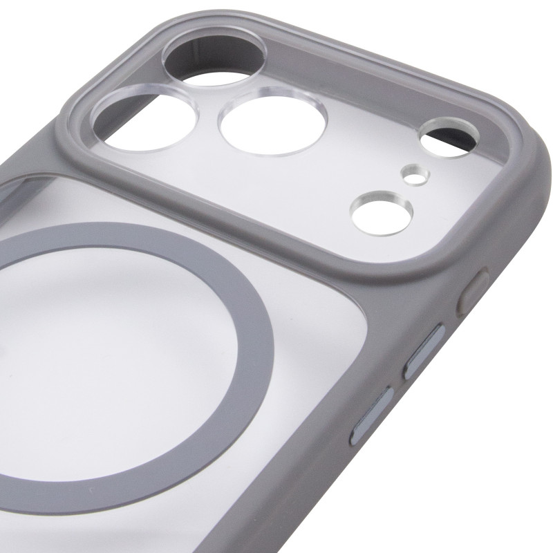 Чехол TPU+PC GETMAN Moon Clear with Magnetic Safe для Apple iPhone 17 Pro Max (6.9") (Grey) в магазине vchehle.ua
