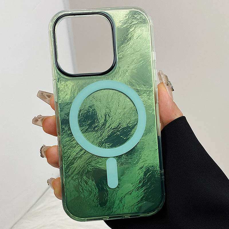 Фото Чехол TPU Shiny Mountain Magnetic Fit для Apple iPhone 14 / 13 (6.1") (Green) на vchehle.ua