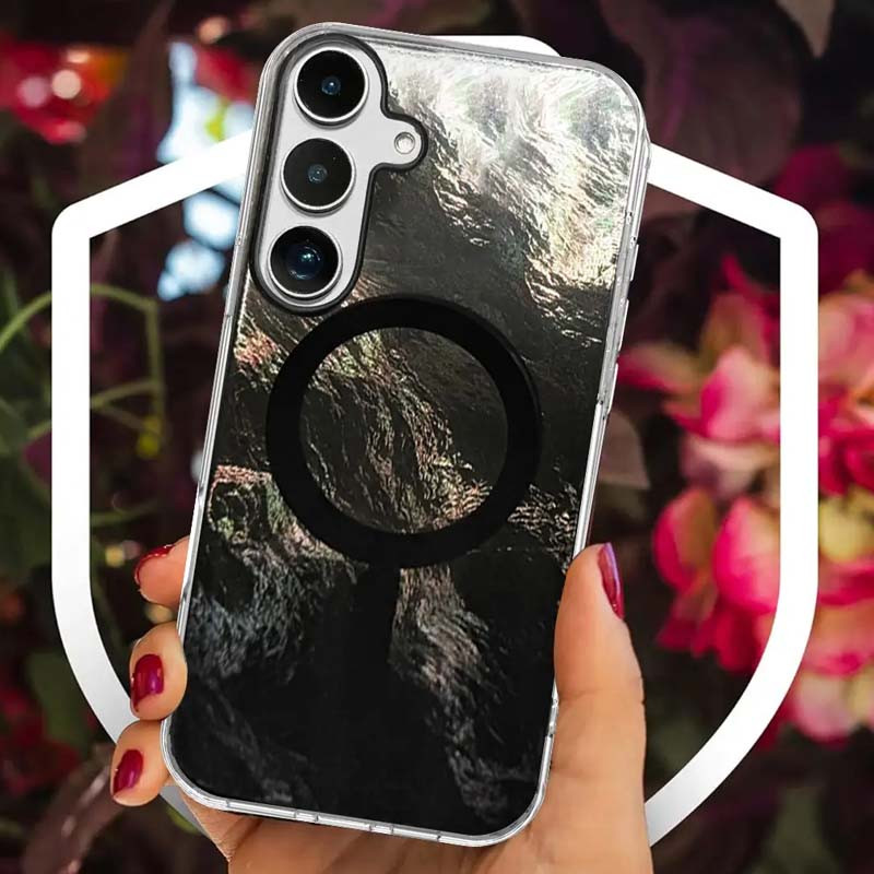 Фото Чохол TPU Shiny Mountain Magnetic Fit на Samsung Galaxy S24 FE (Black) в маназині vchehle.ua