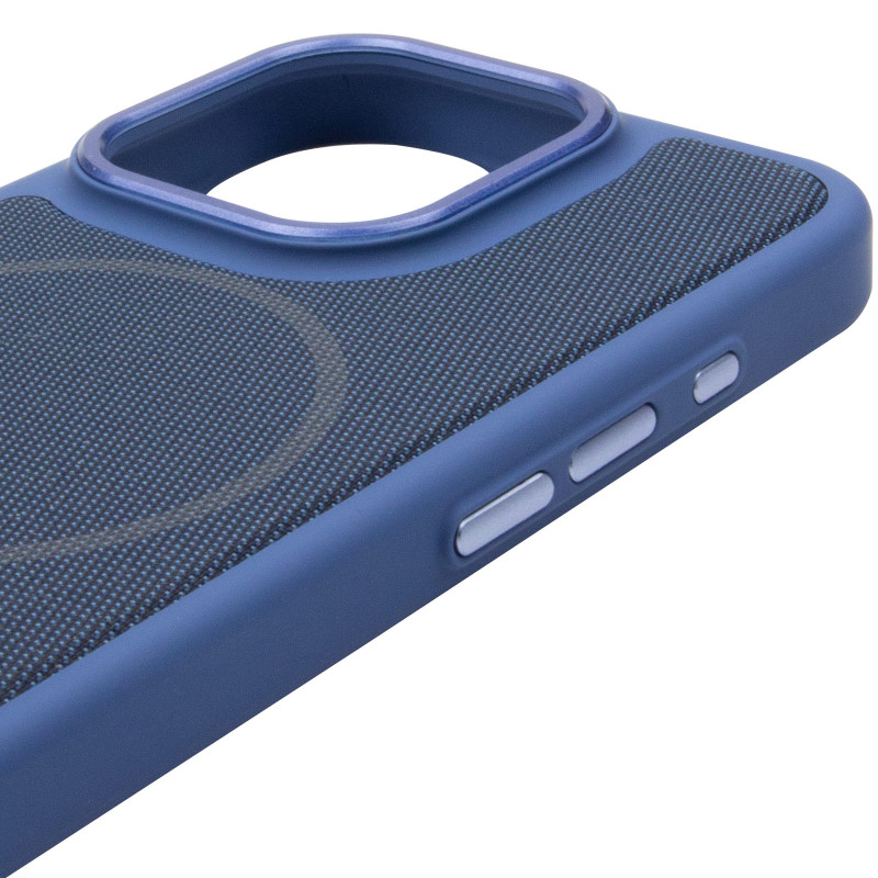 Чехол PC Textile Hybrid with Magnetic Fit для Apple iPhone 15 Pro (6.1") (Blue) в магазине vchehle.ua