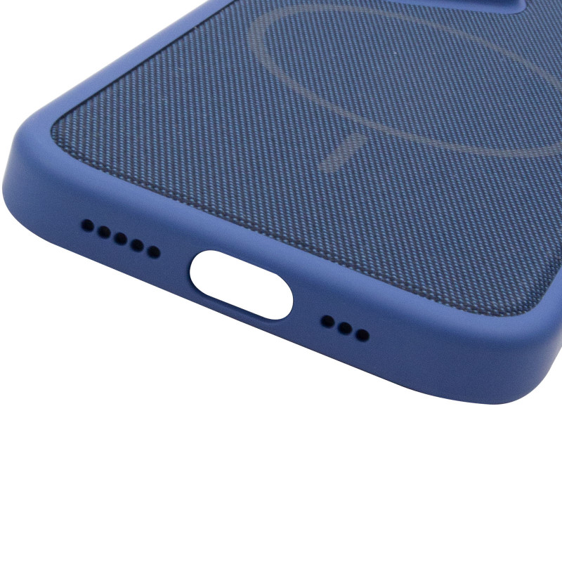 Купить Чехол PC Textile Hybrid with Magnetic Fit для Apple iPhone 15 Pro (6.1") (Blue) на vchehle.ua