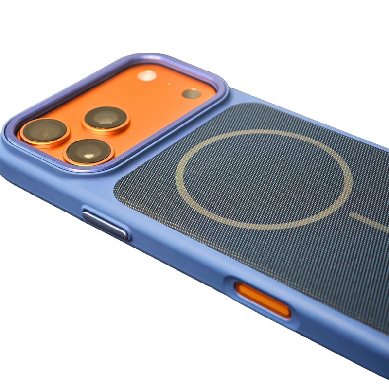 Фото Чехол PC Textile Hybrid with Magnetic Fit для Apple iPhone 17 Pro (6.3") (Blue) на vchehle.ua