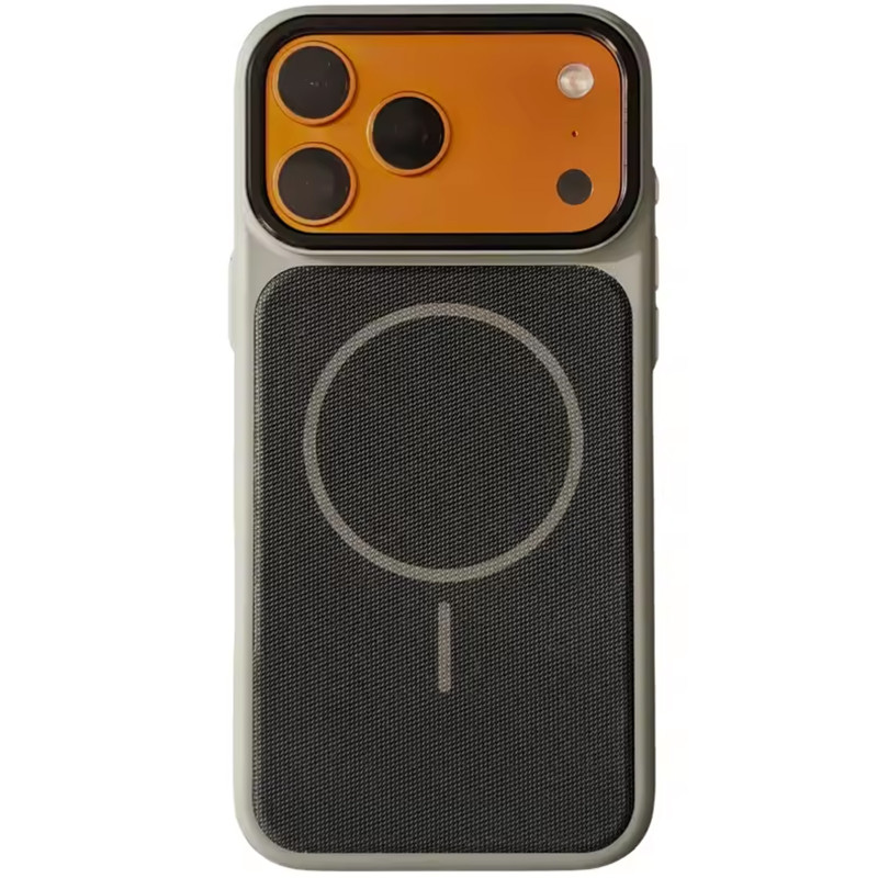 Чехол PC Textile Hybrid with Magnetic Fit для Apple iPhone 17 Pro (6.3") (Grey / Black)