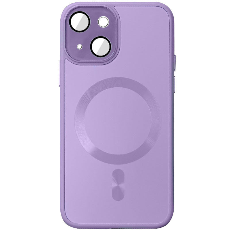 Чехол TPU+Glass Sapphire Midnight with Magnetic Fit для Apple iPhone 15 (6.1") (Сиреневый / Lilac)
