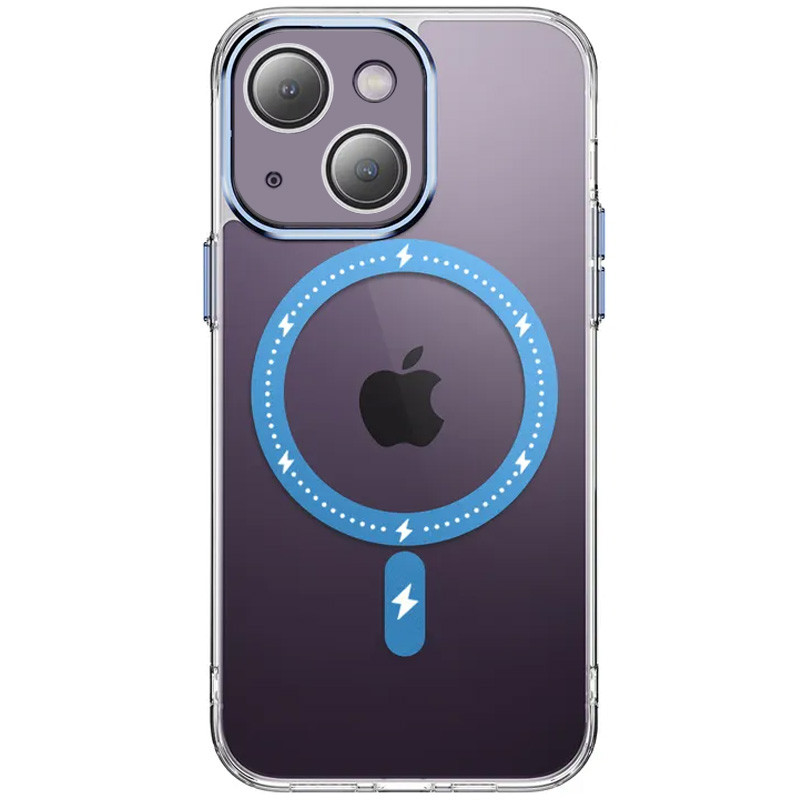 Чехол TPU+PC Colorful with Magnetic Fit для Apple iPhone 13 (6.1") (Blue)