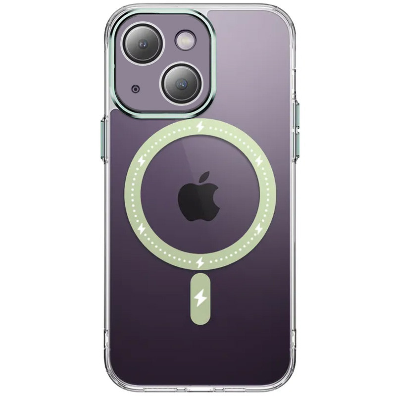 Чехол TPU+PC Colorful with Magnetic Fit для Apple iPhone 13 (6.1") (Green)
