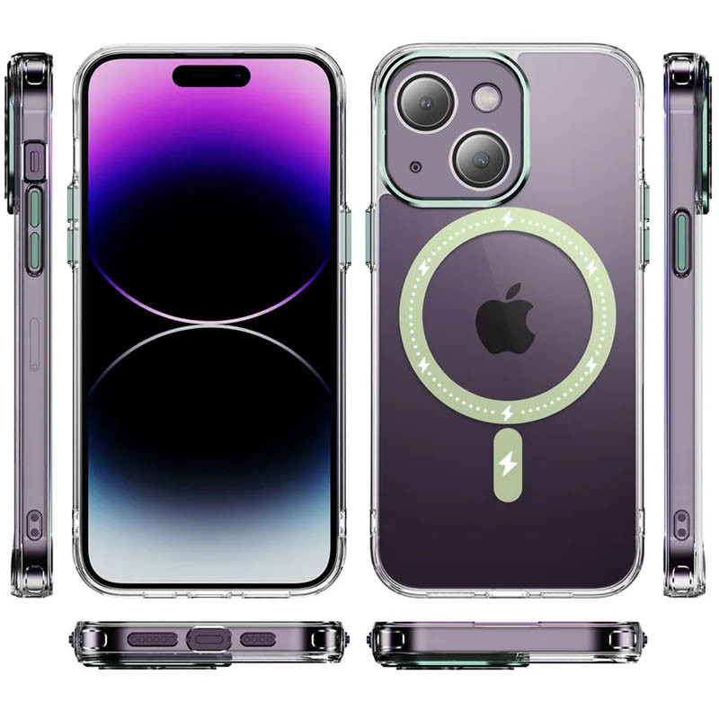 Фото Чехол TPU+PC Colorful with Magnetic Fit для Apple iPhone 13 (6.1") (Green) на vchehle.ua