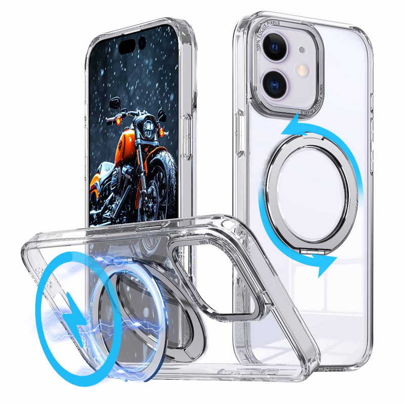 Фото Чохол TPU+PC Empire with Magnetic Fit and Ring на Apple iPhone 11 (6.1") (Clear) на vchehle.ua