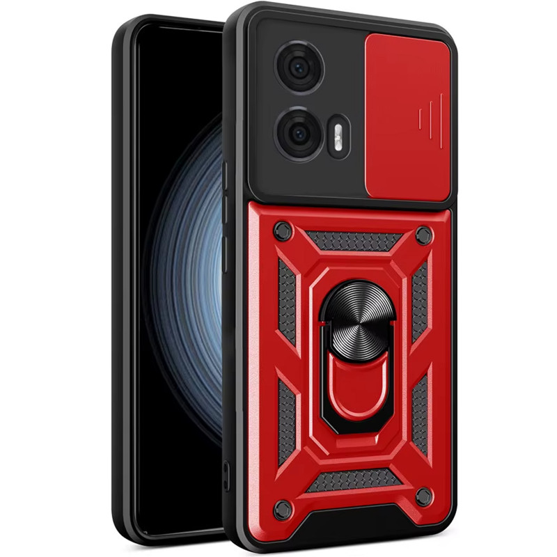 Ударопрочный чехол Ummi Camshield Serge Ring для Motorola Edge 50 Fusion (Красный / Red)