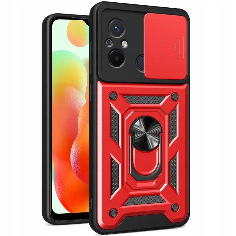 Ударопрочный чехол Ummi Camshield Serge Ring для Xiaomi Redmi 12C (Красный / Red)