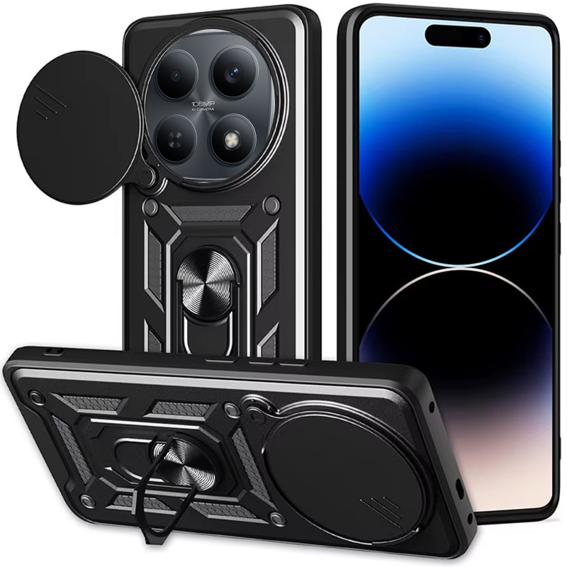 Фото Удароміцний чохол Ummi Camshield Serge Ring на Xiaomi Redmi Note 15 (EU) / Poco M8 5G (Чорний / Black) на vchehle.ua