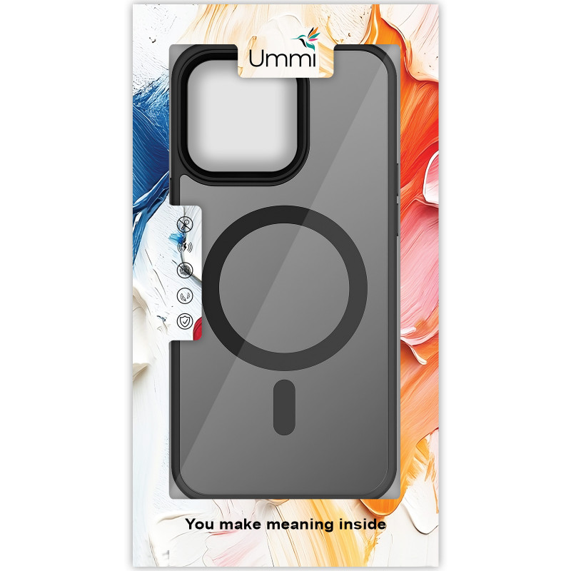 Фото Чохол Ummi Colorful with Magnetic Fit на Apple iPhone 13 / 14 (6.1") (Чорний / Black) на vchehle.ua