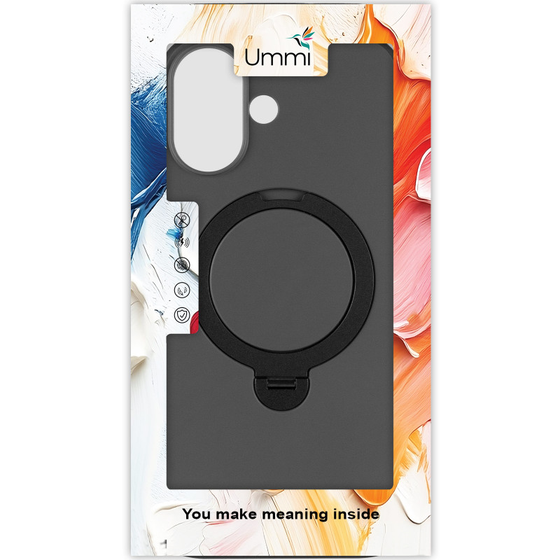 Фото Чехол Ummi Colorful with Magnetic Fit HQ Ring для Apple iPhone 17 (6.3") (Black) в магазине vchehle.ua