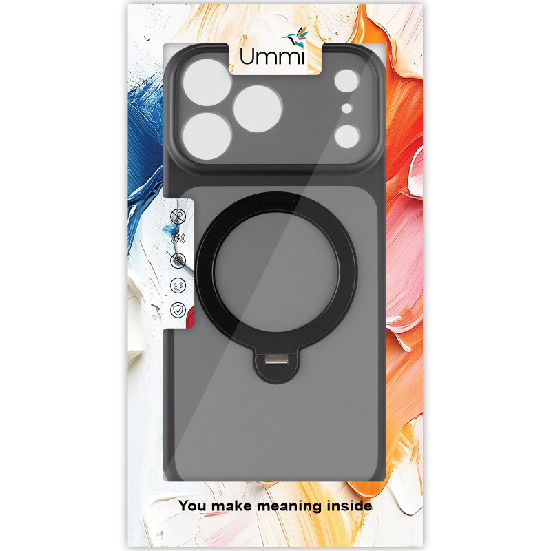 Фото Чехол Ummi Full Camera with Magnetic Fit HQ Ring для Apple iPhone 17 Pro (6.3") (Black) на vchehle.ua