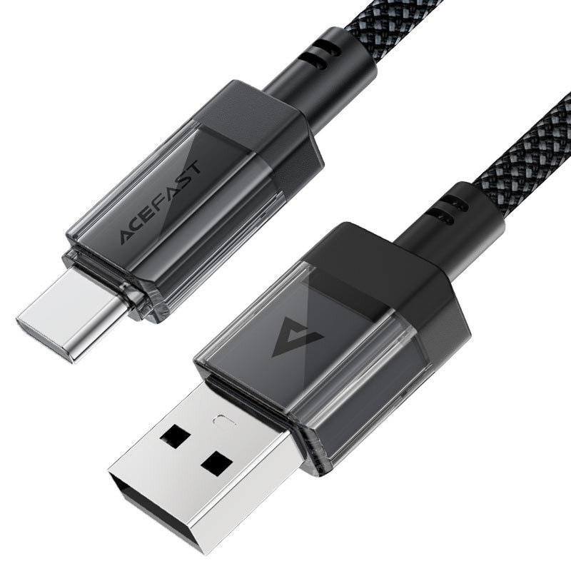 Фото Дата кабель Acefast C12-04 USB to Type-C 3A (1.2m) (Black) на vchehle.ua