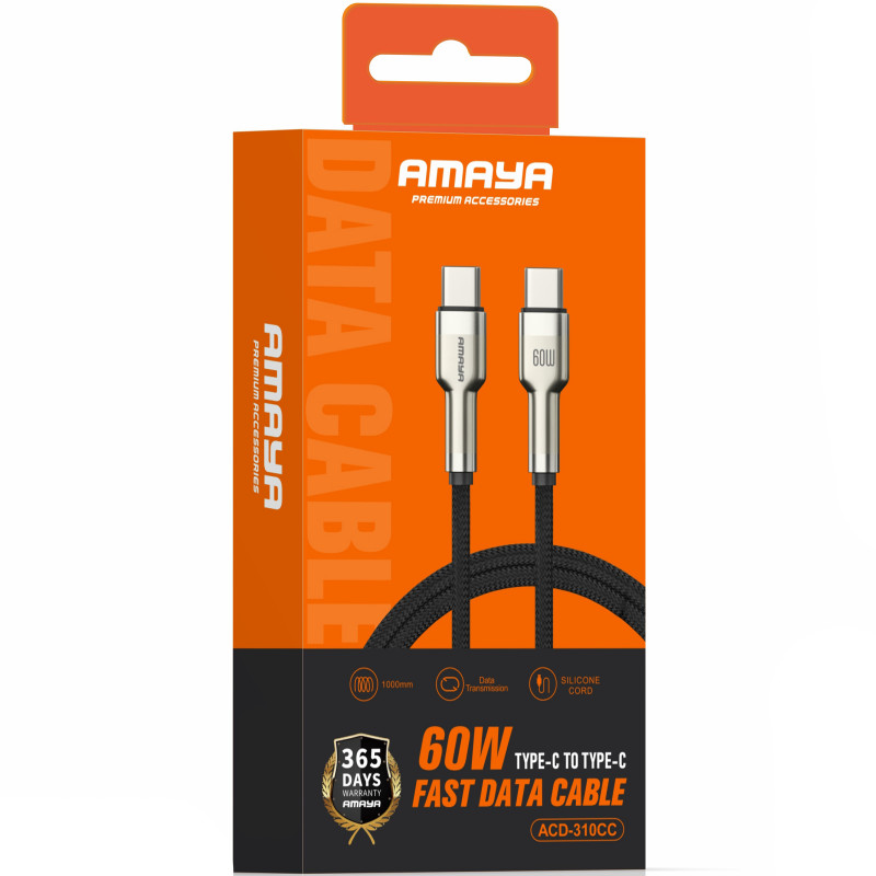 Фото Дата кабель Amaya 310CC Type-C to Type-C 60W (1m) (Brown) на vchehle.ua