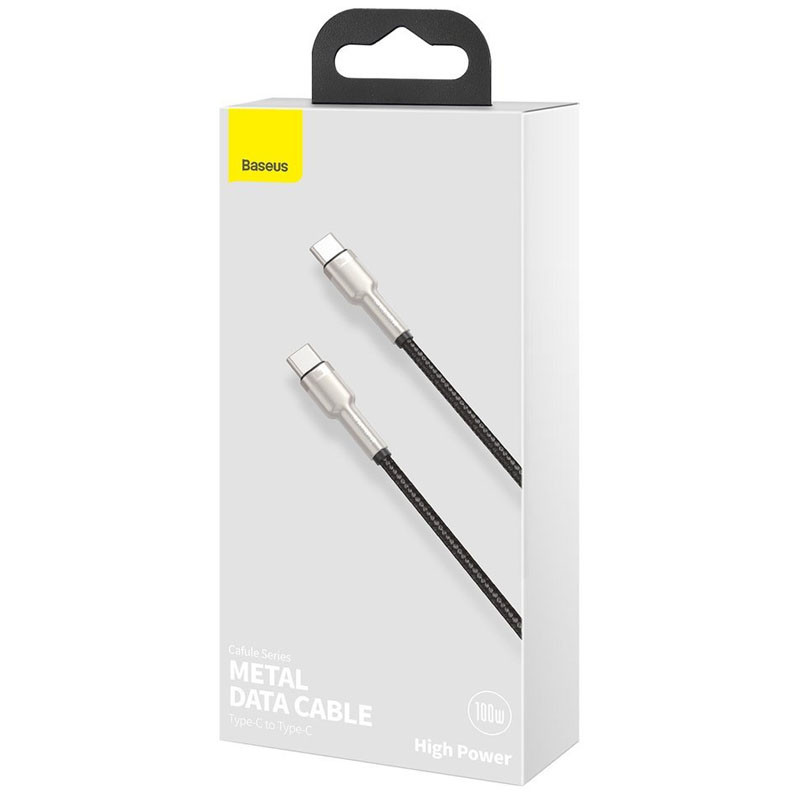 Заказать Дата кабель Baseus Cafule Metal Type-C to Type-C 100W (1m) (CATJK-C) (Черный) на vchehle.ua