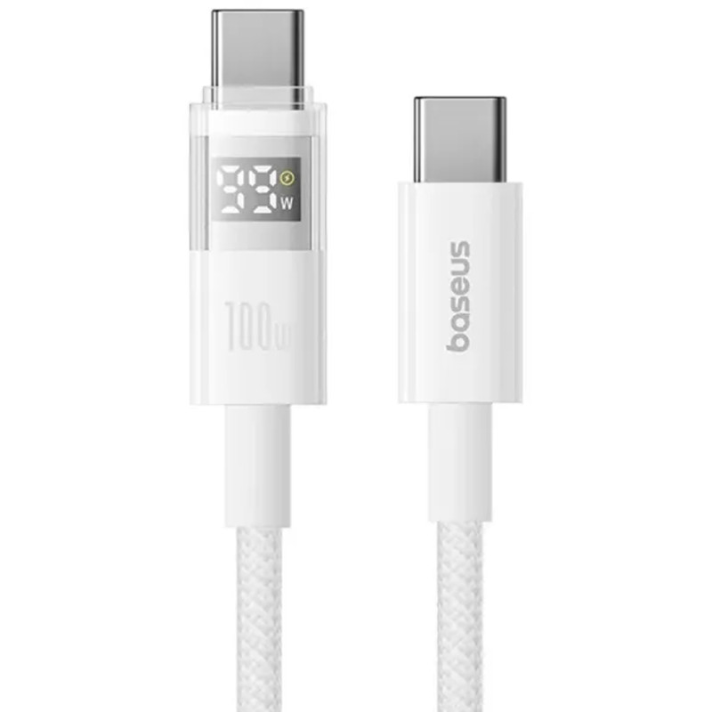 Дата кабель Baseus Display 2 Type-C to Type-C 100W (1m) (P10382702) (Moon White)