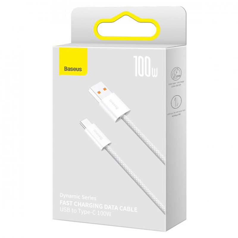 Купить Дата кабель Baseus Dynamic Series USB to Type-C 100W (2m) (CALD00070) (White) на vchehle.ua