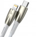 Фото Дата кабель Baseus Glimmer Series Fast Charging Data Cable Type-C to Lightning 20W 1m (CADH000001) (White) на vchehle.ua