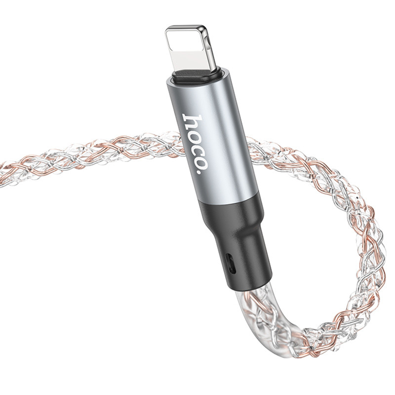 Замовити Дата кабель Hoco U112 Shine USB to Lightning 2.4A (1m) (Gray) на vchehle.ua