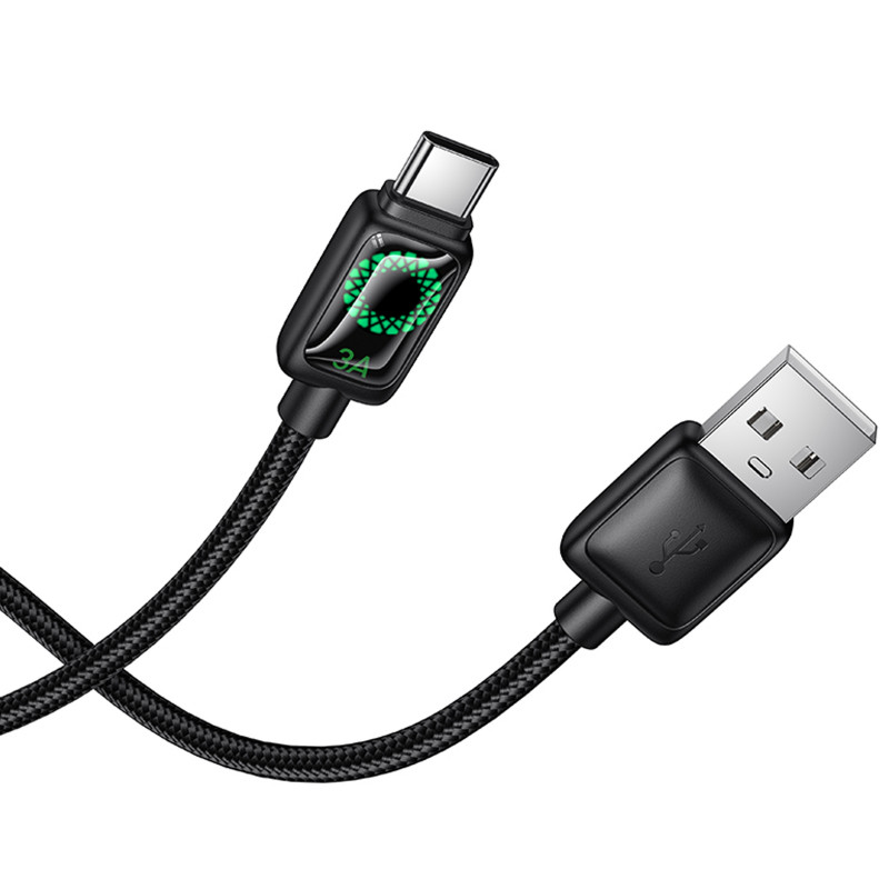 Купить Дата кабель Hoco U146 Mundo USB to Type-C 36W (1.2m) (Black) на vchehle.ua