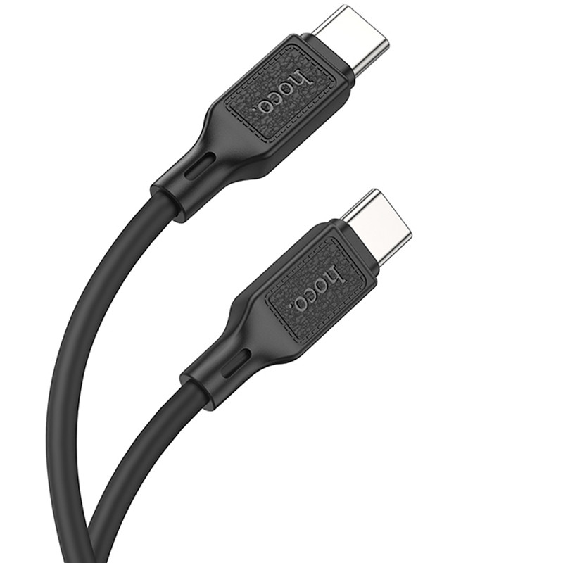 Фото Дата кабель Hoco X90 Cool silicone Type-C to Type-C 60W (1m) (Black) на vchehle.ua