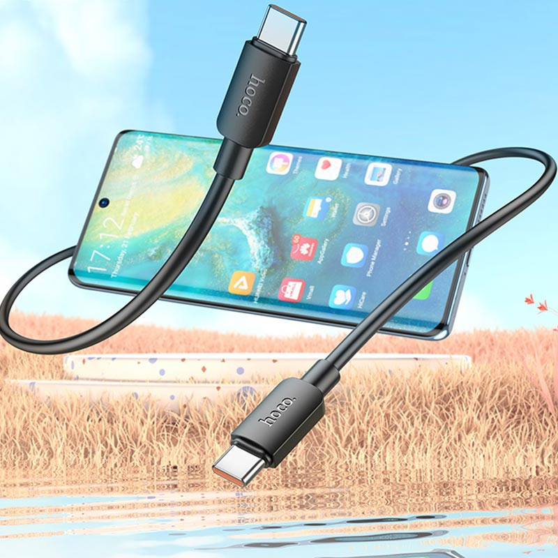 Купити Дата кабель Hoco X96 Hyper Type-C to Type-C 100W (1m) (Black) на vchehle.ua