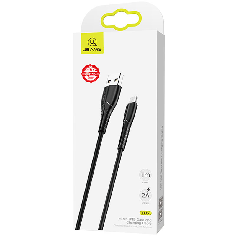 Купить Дата кабель Usams US-SJ365 U35 USB to MicroUSB (1m) (Black) на vchehle.ua
